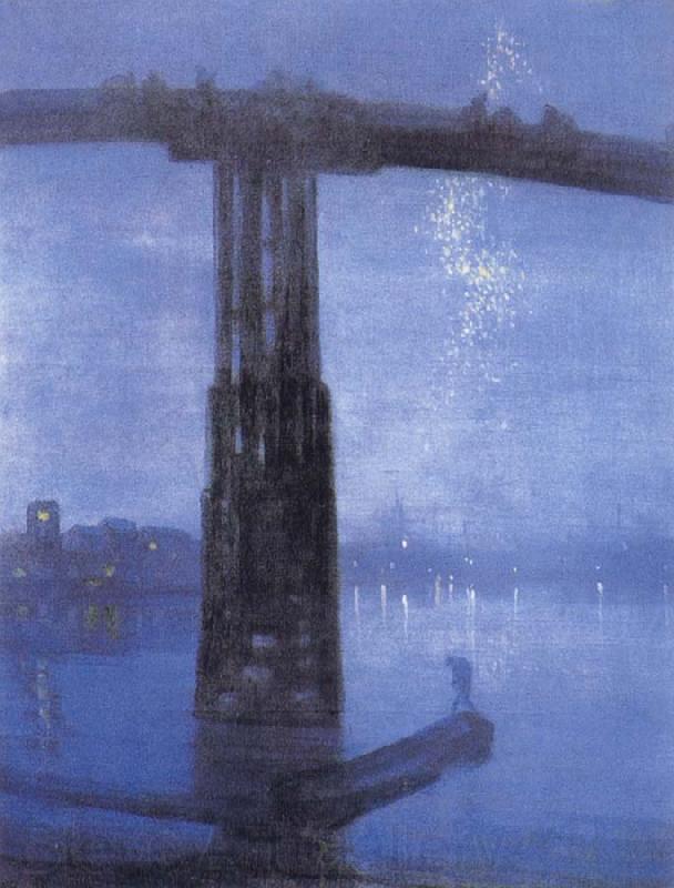 James Abbott McNeil Whistler Blue and Gold-Old Battersea Bridge